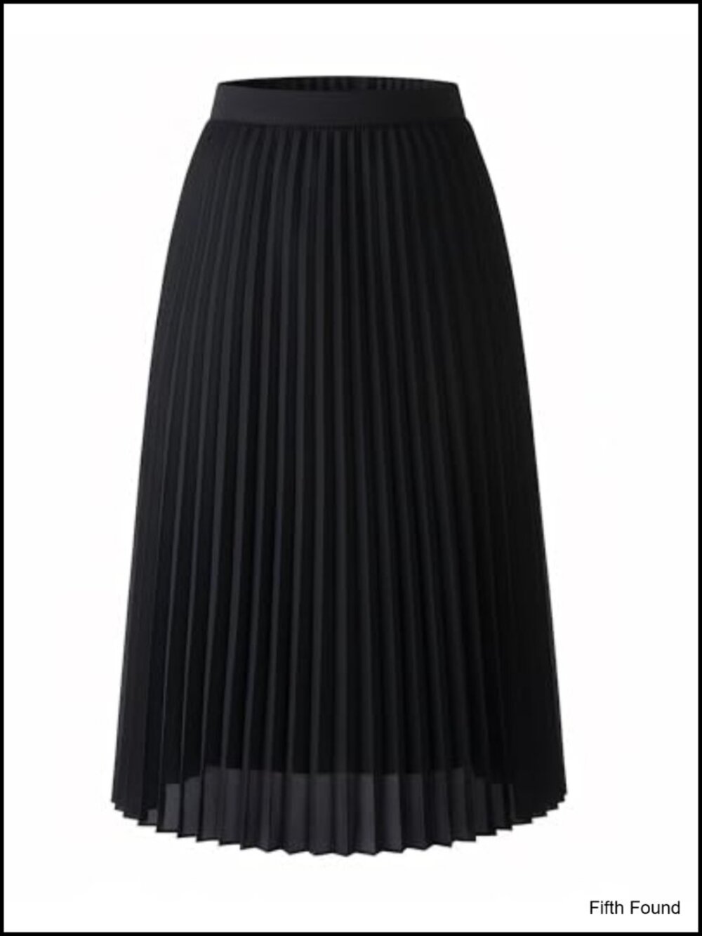 Pleated Midi Skirt Chiffon A-Line High Waist Pull-On Lined Office Church